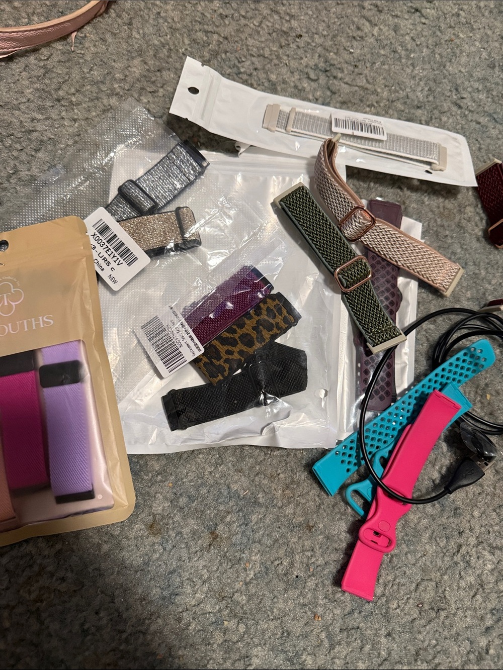 Interchangeable Women's Watch Strap Pack - Pink, Teal, Purple, Black. Fitbit
